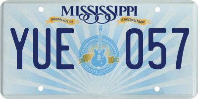 MS license plate YUE057