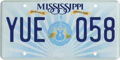 MS license plate YUE058