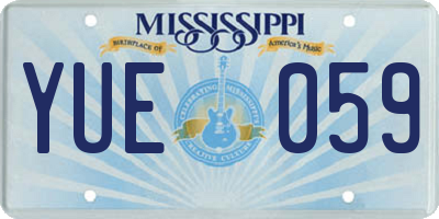 MS license plate YUE059