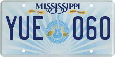 MS license plate YUE060