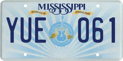 MS license plate YUE061