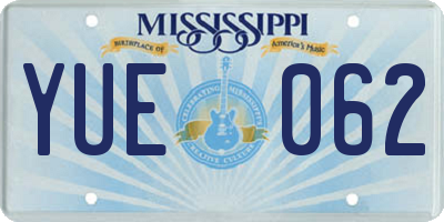 MS license plate YUE062