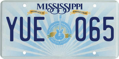 MS license plate YUE065