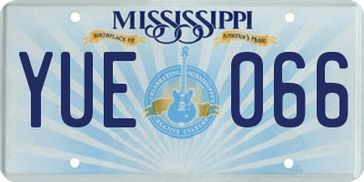 MS license plate YUE066