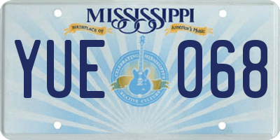 MS license plate YUE068