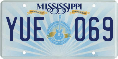 MS license plate YUE069