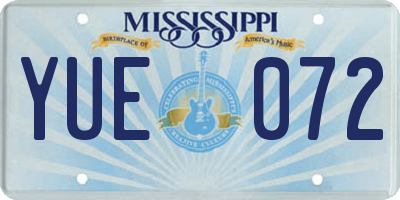 MS license plate YUE072