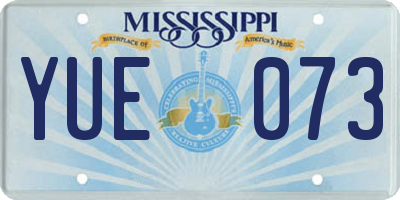 MS license plate YUE073
