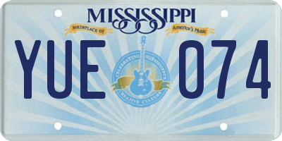 MS license plate YUE074