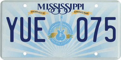 MS license plate YUE075