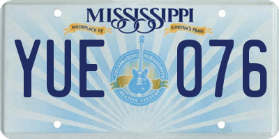 MS license plate YUE076