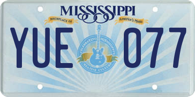 MS license plate YUE077