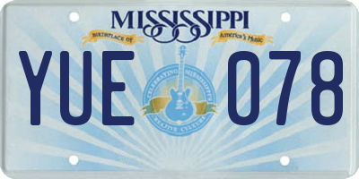 MS license plate YUE078