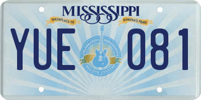 MS license plate YUE081