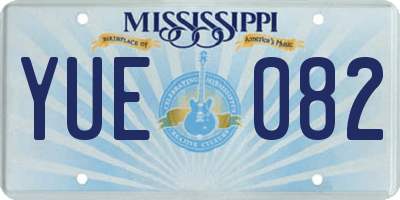 MS license plate YUE082
