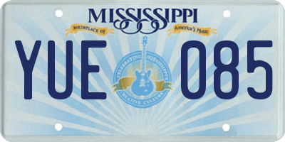 MS license plate YUE085