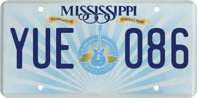 MS license plate YUE086