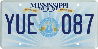 MS license plate YUE087