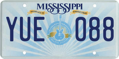 MS license plate YUE088