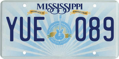 MS license plate YUE089