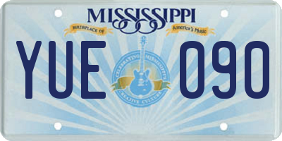 MS license plate YUE090