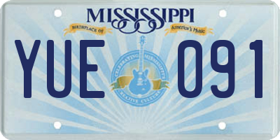 MS license plate YUE091