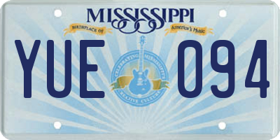 MS license plate YUE094