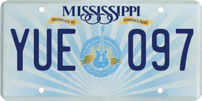 MS license plate YUE097