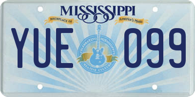 MS license plate YUE099