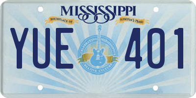 MS license plate YUE401