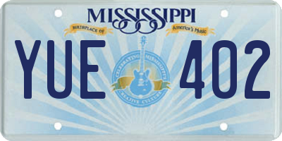 MS license plate YUE402