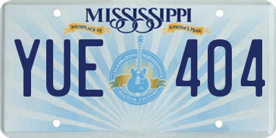 MS license plate YUE404