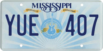 MS license plate YUE407