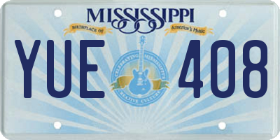 MS license plate YUE408