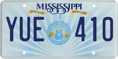 MS license plate YUE410