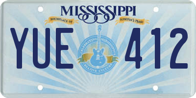 MS license plate YUE412