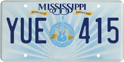 MS license plate YUE415