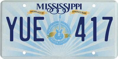 MS license plate YUE417