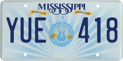 MS license plate YUE418
