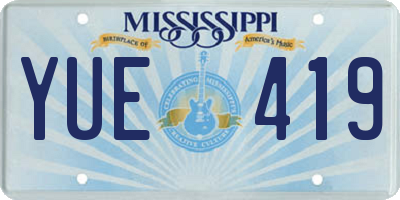 MS license plate YUE419