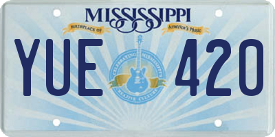 MS license plate YUE420