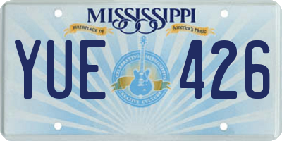 MS license plate YUE426