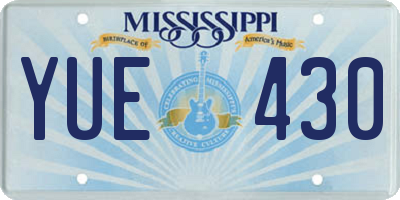 MS license plate YUE430