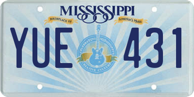 MS license plate YUE431