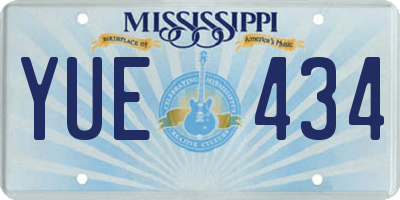 MS license plate YUE434