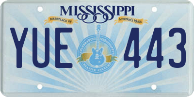 MS license plate YUE443