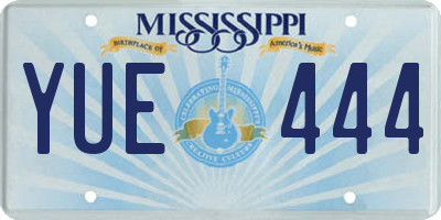 MS license plate YUE444