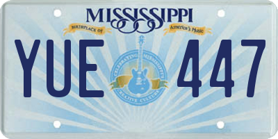 MS license plate YUE447