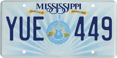 MS license plate YUE449