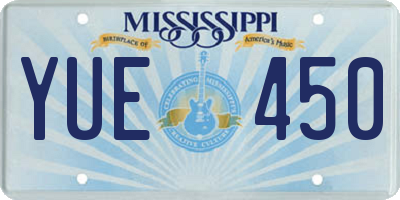 MS license plate YUE450